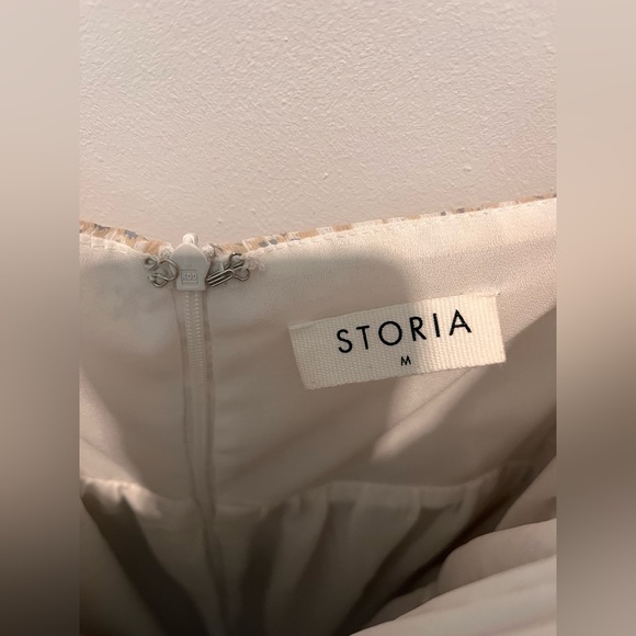 Pinkblush Beige Chiffon Printed Square Neck Empire Maxi Dress - Picture 5 of 5